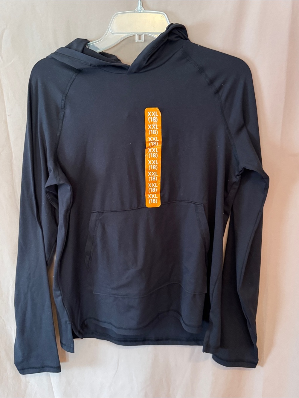 Members Mark Black Hooded Pullover with Front Pocket